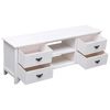 vidaXL TV Cabinet Antique White 108x30x40 cm Solid Paulownia Wood
