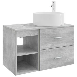 vidaXL Bathroom Furniture Set 2 pcs Concrete Grey Engineered Wood
