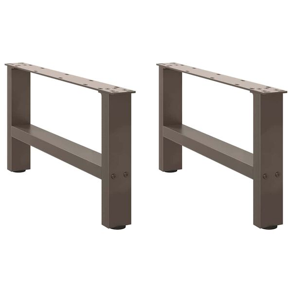 vidaXL Coffee Table Legs Natural Steel 2 pcs 60x(30-31) cm Steel