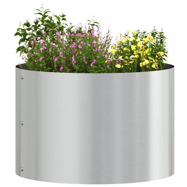 vidaXL Garden Planter 5 pcs Silver 30 x 30 x 20 cm Galvanised Steel
