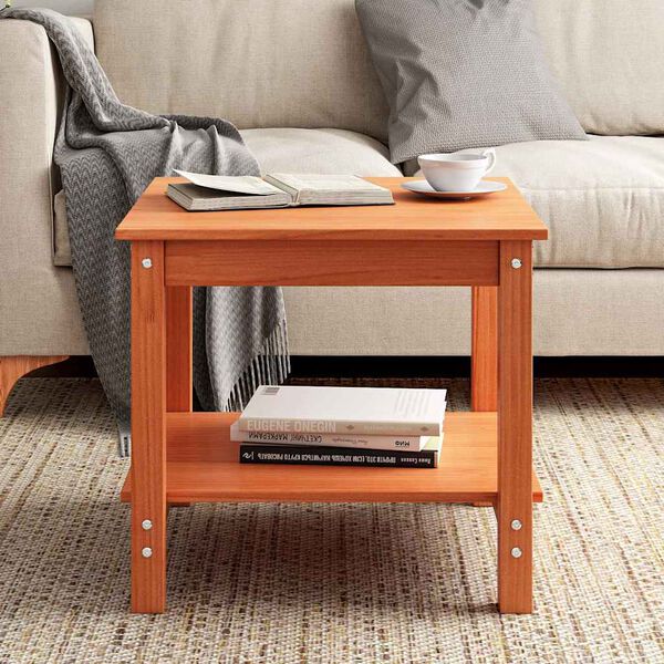 vidaXL Coffee Table Wax brown 50 x 50 x 45 cm Solid pine wood