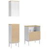 vidaXL Bathroom Furniture Set with Drawer 3 pcs White Solid Pine Wood