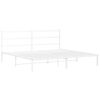 vidaXL Metal Bed Frame without Mattress with Headboard White 180x200cm