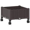 vidaXL Garden Planter with Wheels Brown 40 x 40 x 29 cm PP