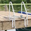 vidaXL 3-Step Dock Ladder Silver 58 x 77 x 144 cm Aluminium