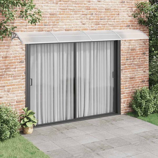 vidaXL Door Canopy Grey and Transparent 400x75 cm Polycarbonate