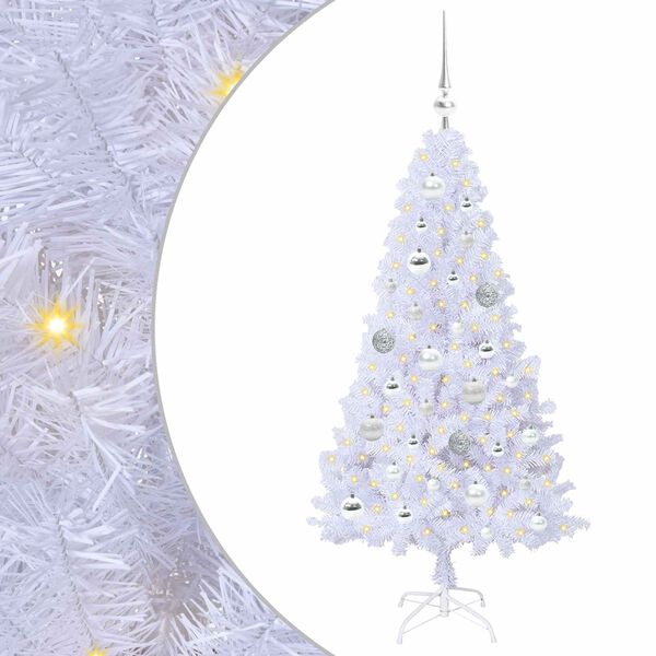 vidaXL Artificial Christmas Tree with Stand White 120 cm PVC and Steel