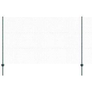 vidaXL Welded Wire Fence 100 x 1.4 m (W x H) PVC-Coated Steel Green