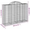 vidaXL Arched Gabion Baskets 2 pcs 200x50x140/160 cm Galvanised Iron