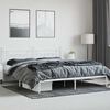 vidaXL Metal Bed Frame without Mattress with Headboard White 200x200cm