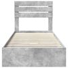 vidaXL Storage Bed Concrete Grey 70 x 190 cm Engineered Wood