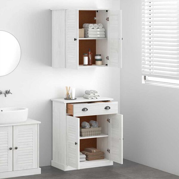 vidaXL Bathroom Furniture Set VIGO 2 pcs White and Antique White