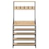 vidaXL Clothes Rack with Shoe Storage Sonoma Oak 90x34x184 cm