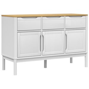 vidaXL Sideboard FLORO White 114x43x74 cm Solid Wood Pine