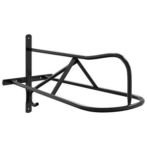 vidaXL Saddle Rack Wall Mounted Black Iron