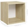 vidaXL TV Cabinets 2 pcs White and Sonoma Oak 37x35x37 cm Engineered Wood