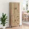 vidaXL Highboard with Drawer 2 pcs Artisan Oak Engineered Wood