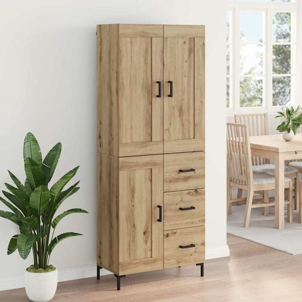 vidaXL Highboard with Drawer 2 pcs Artisan Oak Engineered Wood