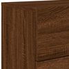 vidaXL Wall-mounted Bedside Cabinet with LED Lights Brown Oak