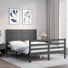 vidaXL Bed Frame without Mattress Grey 140x200 cm Solid Wood