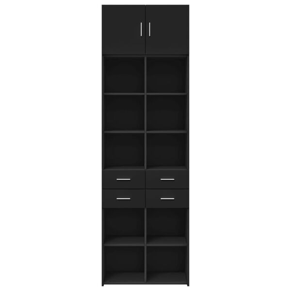 vidaXL Storage Cabinet Black 70x42.5x225 cm Engineered Wood