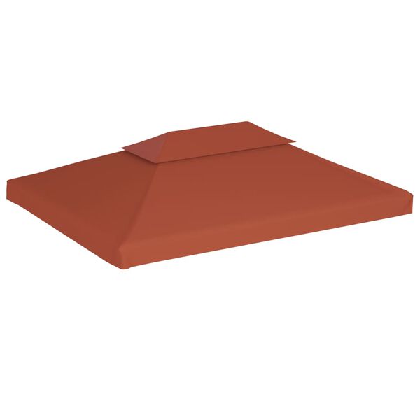 vidaXL 2-Tier Gazebo Top Cover 310 g/m&sup2; 4x3 m Terracotta