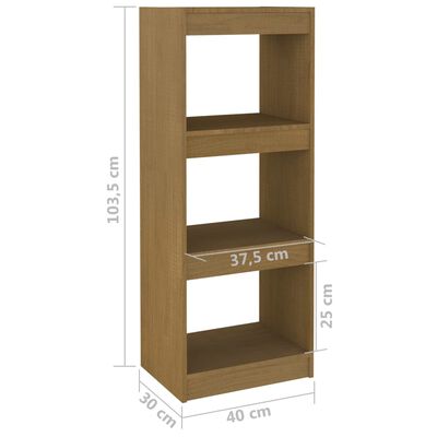 vidaXL Book Cabinet/Room Divider Honey Brown 40x30x103.5 cm Pinewood