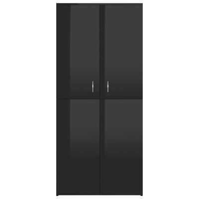 vidaXL Shoe Cabinet High Gloss Black 80x39x178 cm Chipboard