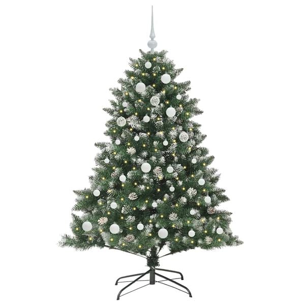 vidaXL Artificial Christmas Tree with 150 LEDs with Stand Green 150 cm