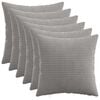 vidaXL Cushion Cover 6 pcs HEERLEN Light Grey 50 x 50 cm Corduroy