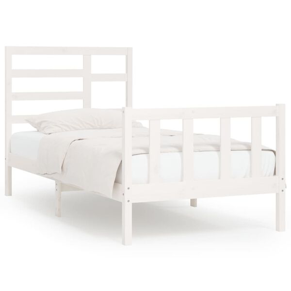 vidaXL Bed Frame without Mattress White 90x200 cm Solid Wood Pine