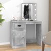vidaXL Dressing Table with LED Concrete Grey 90x50x132.5 cm Engineered Wood