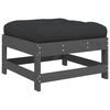 vidaXL Garden Footstools with Cushions 2pcs Grey Solid Wood Pine