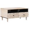 vidaXL Coffee Table with Drawer White 80 x 54 x 40 cm Solid Mango Wood