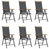 vidaXL 7 Piece Garden Dining Set Black Aluminium