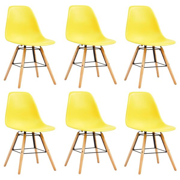 vidaXL Dining Chairs 6 pcs Yellow Plastic