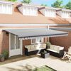 vidaXL Retractable Awning Anthracite and White 5x3 m Fabric&Aluminium
