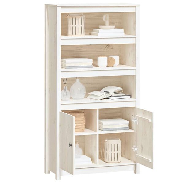 vidaXL Highboard White 80x35x154 cm Solid Wood Pine