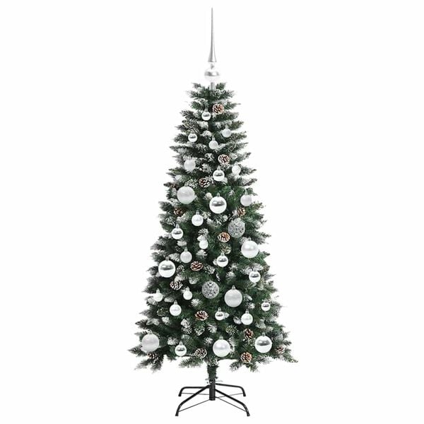 vidaXL Artificial Christmas Tree with 150 LEDs Green 55 x 55 x 120 cm