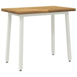 vidaXL Square Dining Table 90 x 55 x 75 cm Solid Acacia Wood Whitewash