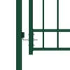 vidaXL Fence Gate with Spikes Steel 104x97 cm Green
