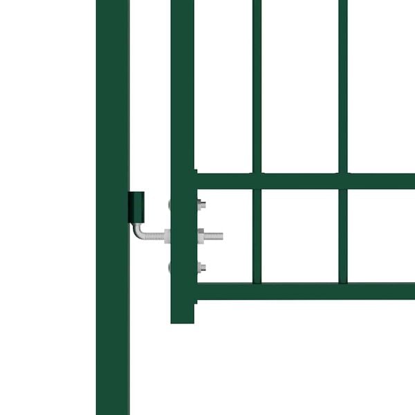 vidaXL Fence Gate with Spikes Steel 104x97 cm Green