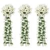 vidaXL Christmas Flower Garlands 3 pcs White 85 cm