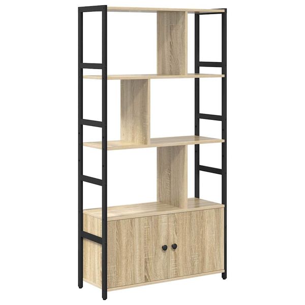 vidaXL Bookshelf Sonoma Oak 80 x 30 x 155.5 cm Engineered Wood