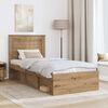 vidaXL Bed Frame Artisian Oak 90 x 200 cm Solid Pine Wood