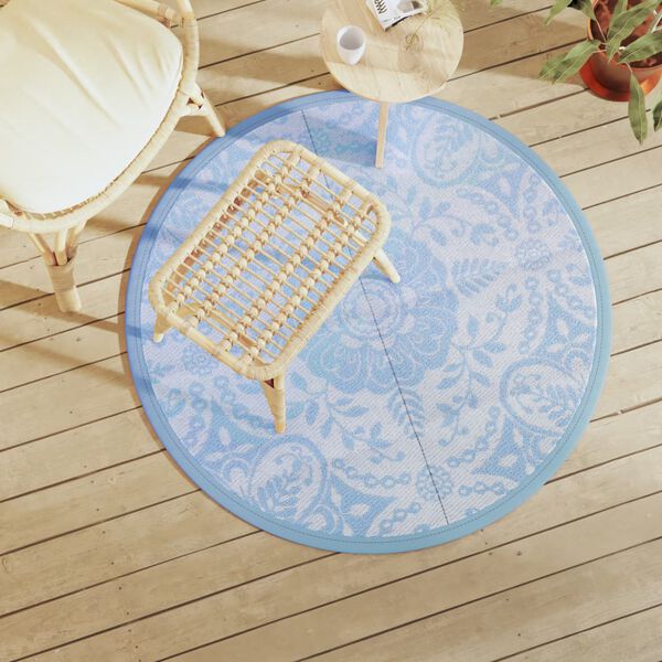 vidaXL Outdoor Carpet ARAKIL Baby Blue &Oslash;120 cm PP