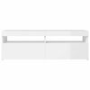 vidaXL TV Cabinet with LED Lights High Gloss White 120x35x40 cm