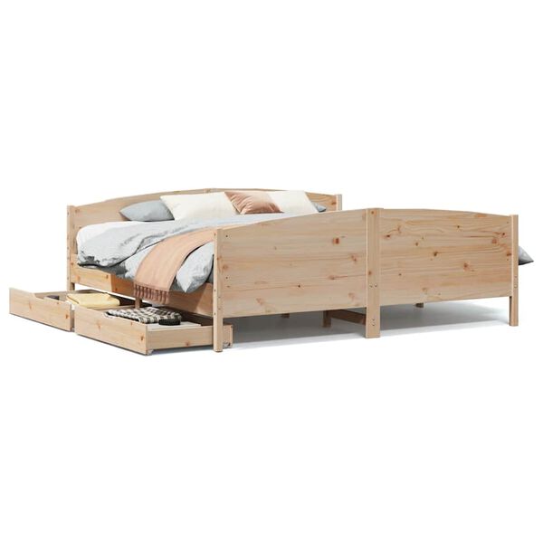 vidaXL Bed Frame without Mattress 200x200 cm Solid Wood Pine