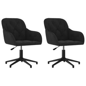 vidaXL Dining Chair 2 pcs 55 x 59.5 x 77 cm Black Velvet