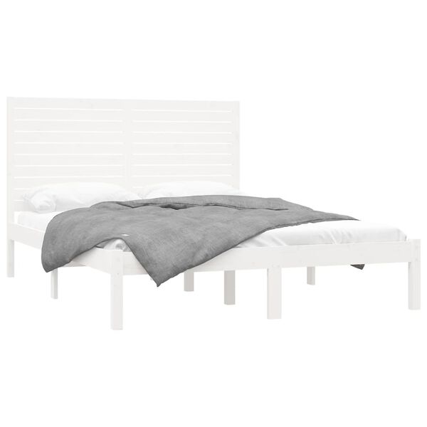 vidaXL Bed Frame without Mattress White 160x200 cm Solid Wood
